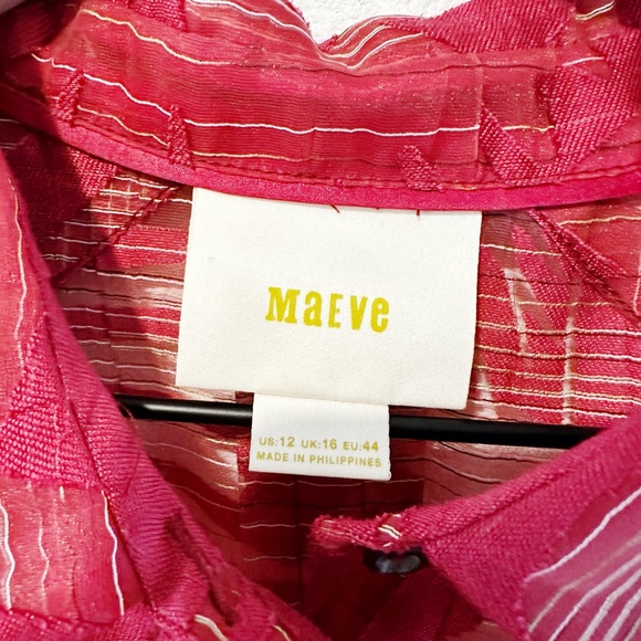 Anthropologie Maeve Sheer Sun Palm Button Up  |R6 - Picture 2 of 9